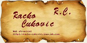Racko Ćuković vizit kartica